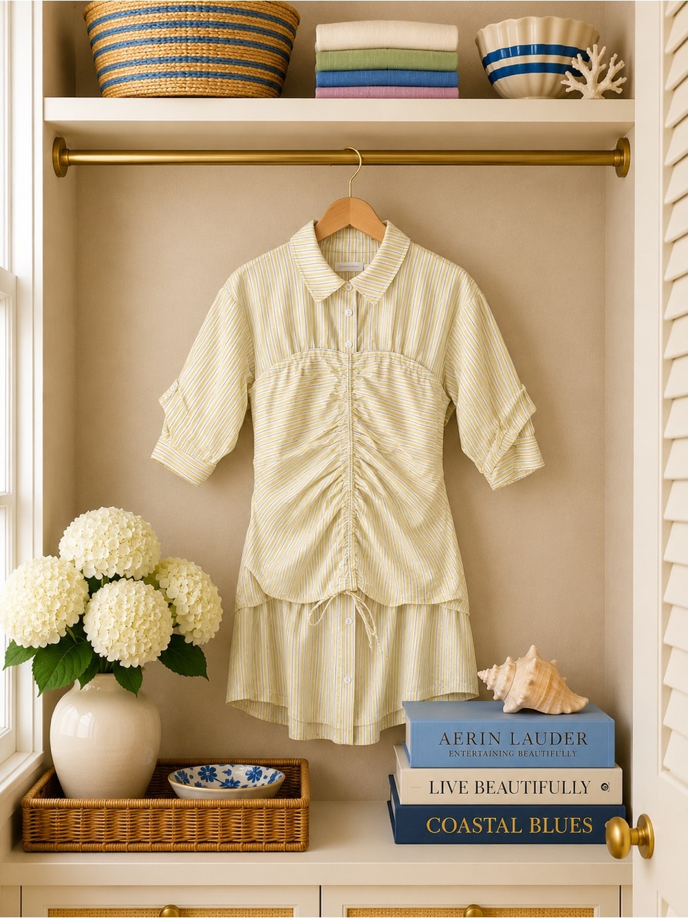 Jonathan Simkhai Yellow Stripe Mini Dress